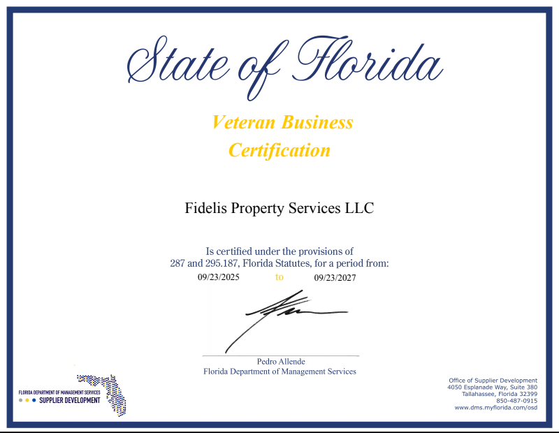 Florida Veteran-Owned Business Certification
